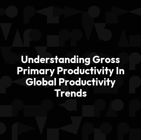 Understanding Gross Primary Productivity In Global Productivity Trends